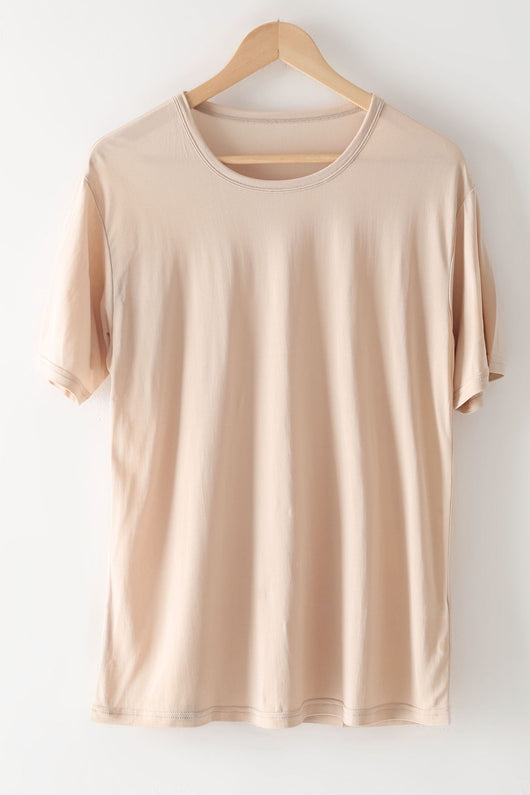 Camiseta de Seda Mulberry Suelta para Hombre - Cuello Redondo - Image 2