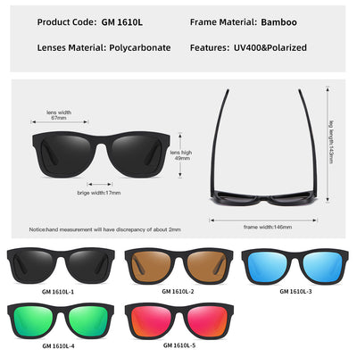Gafas de Bambú con Marco Negro Texturizado y Patillas Estampadas - Image 4