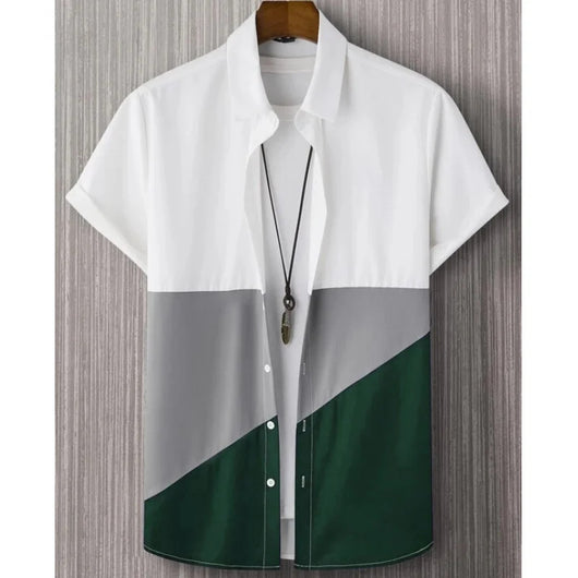Camisa Casual para Hombre con Estampado Digital y Cuello de Pie - Image 2