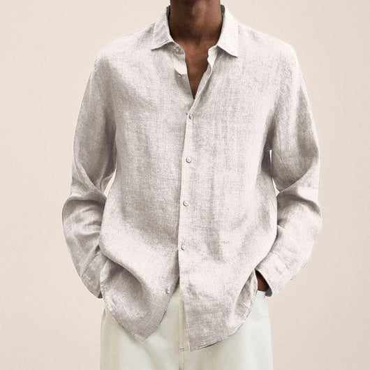 Camisa Cardigan Holgada con Solapa para Hombre - Botones Frontales - Image 16