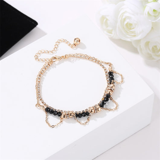 Pulsera Étnica de Cuentas con Diamantes y Borla - Image 7