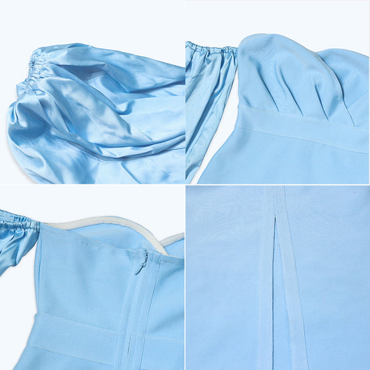 Vestido Elegante para Mujer con Mangas Texturizadas - Estilo Europeo y Americano - Image 5