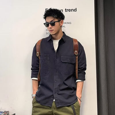 Camisa Chaqueta Suelta Talla Grande Manga Larga para Otoño