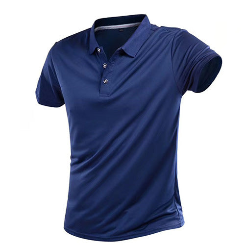 Polo Deportivo Manga Corta Color Sólido para Hombre