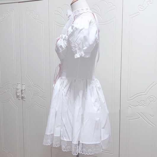 Vestido Retro Cuadrado con Mangas Abullonadas y Cintura Ajustable - Image 4