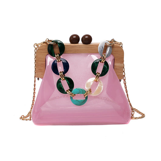 Bolso Mensajero Transparente con Cadena para Mujer - Image 12