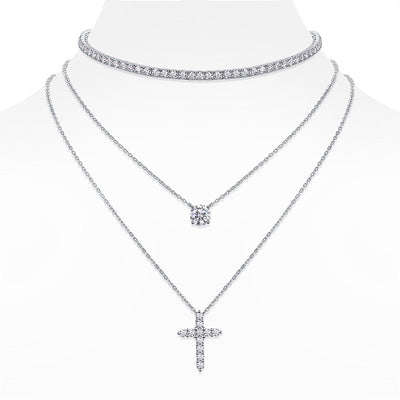 Conjunto de Joyería Minimalista con Moissanita Premium y Plata 925 Chapada en Platino - Image 9