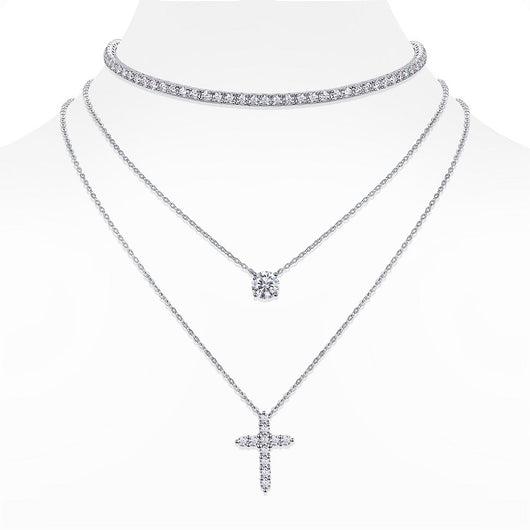 Conjunto de Joyería Minimalista con Moissanita Premium y Plata 925 Chapada en Platino - Image 9