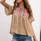Blusa Bohemiana con Escote Recortado para Mujer