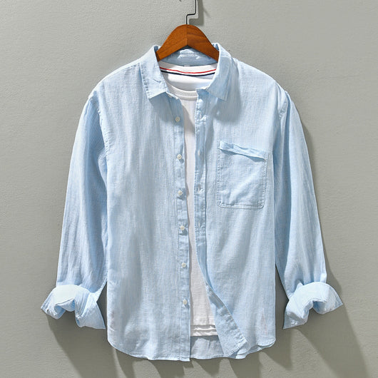 Camisa Rayada Delgada de Algodón - Comodidad Máxima - Image 7