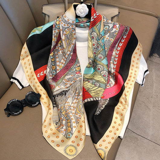 Pañuelos de Seda Estampados para Mujer - Hijab Versátil - Image 52