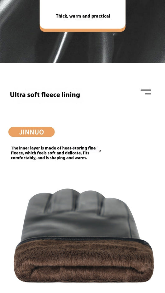 Guantes de Cuero para Motocicleta Invierno Mujer - Abrigo Térmico Reforzado - Image 17
