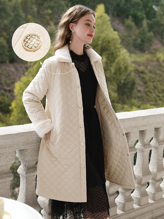 Abrigo de Invierno Acolchado con Cuello Tipo Visón para Mujer - Image 3