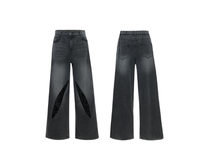 Pantalones Vaqueros Rectos Casual con Detalles Desgastados y Lentejuelas para Hombre - Image 5