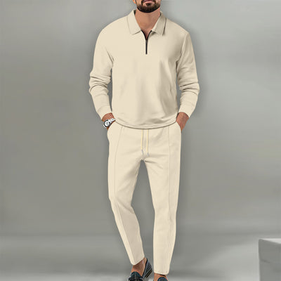 Traje de Pantalón Largo con Cierre y Textura Waffle para Hombre - Image 10