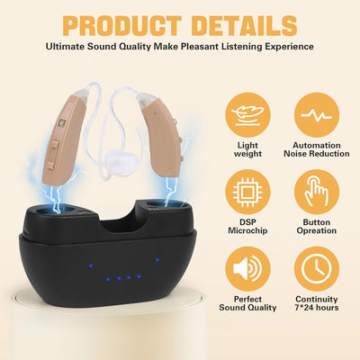 Audífono Digital BTE R40 Recargable - Amplificador de Sonido para Pérdida Auditiva Severa - Image 3