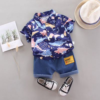 Traje Infantil Estilo Vaquero de Manga Corta para Niños - Image 4