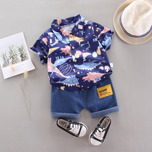 Traje Infantil Estilo Vaquero de Manga Corta para Niños - Image 4
