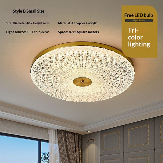 Lámpara de Techo de Cobre Macizo LED Estilo Nórdico Lujo para Dormitorios - Image 3