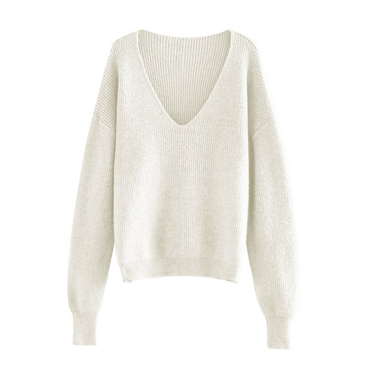 Suéter Tejido V-Neck Estilo Relajado para Mujer - Image 11