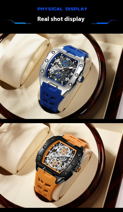Reloj Deportivo Mecánico Resistente al Agua Diseño Cilíndrico para Hombre - Image 18