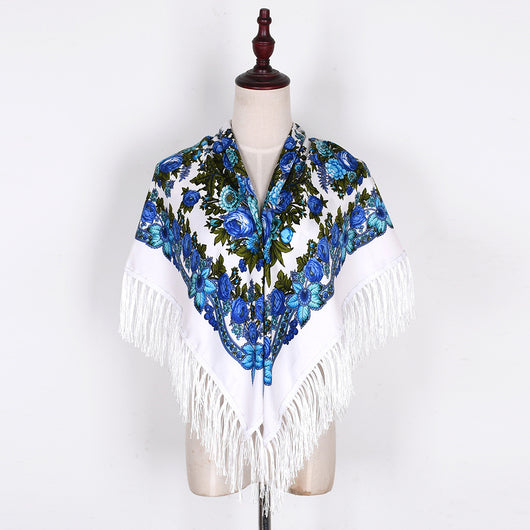 Pashmina Étnica con Flores Bordadas y Borlas - Image 34