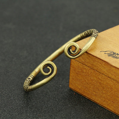 Pulsera Brazalete de Cobre Puro Tejida a Mano con Acabado Bronce Antiguo - Image 5