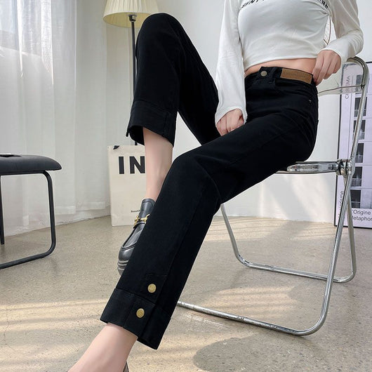 Pantalones Vaqueros Rectos de Cintura Alta Holgados para Mujer - Image 7