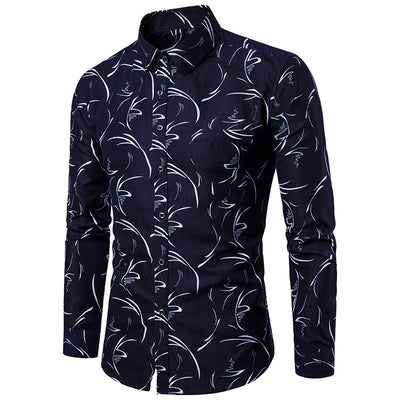 Camisa Estampada Manga Larga Slim Fit para Hombre - Image 10