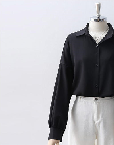Camisa Suelta de Manga Larga Versátil en Poliéster - Image 15