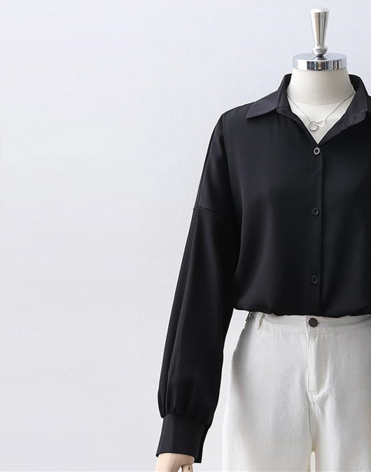 Camisa Suelta de Manga Larga Versátil en Poliéster - Image 15