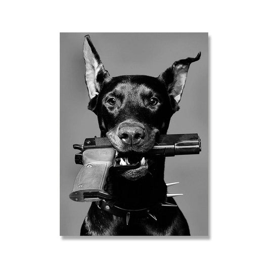 Cuadro de Perro Negro en Lienzo para Sala y Dormitorio - Image 2