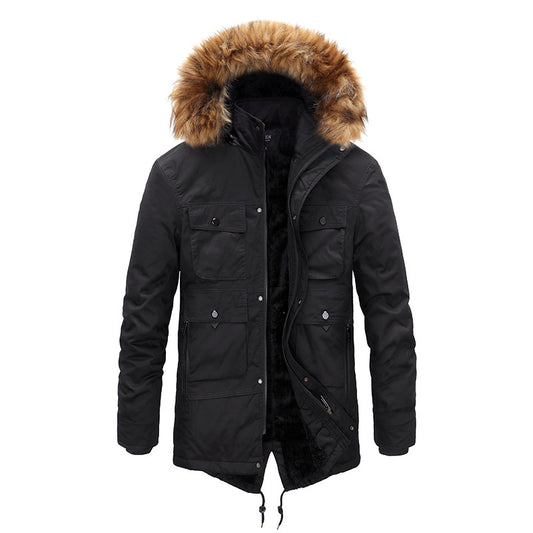 Abrigo de Invierno Hombre Cashmere Acolchado Algodón