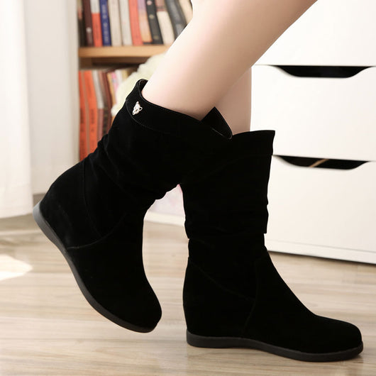 Botas de Caña Media en Algodón Terciopelo para Mujer Talla Grande - Image 8
