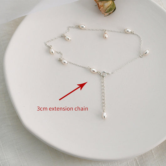Pulsera de Tobillo Plata 925 con Perla de Agua Dulce - Diseño Hada Minimalista - Image 12