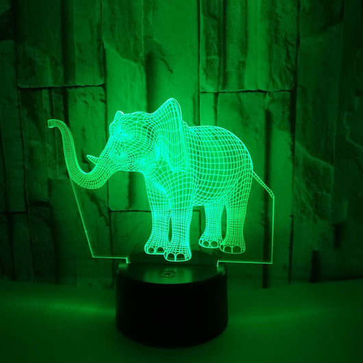 Lámpara de Escritorio LED Elefante 3D con 7 Colores y Control Táctil USB - Image 11