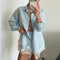 Conjunto de Camisa Manga Larga Lisa y Shorts con Paneles de Encaje