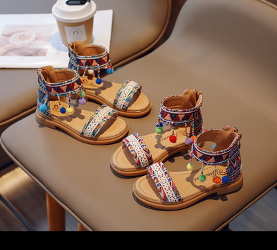 Sandalias de Vacaciones Étnicas y Estilo Internacional para Niñas - Image 9