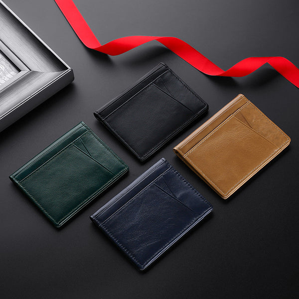 Billetera RFID de Cuero Genuino con Múltiples Compartimentos para Tarjetas