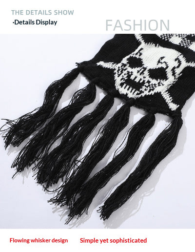 Bufanda Térmica Tejida Gruesa con Diseño Calavera - Image 12