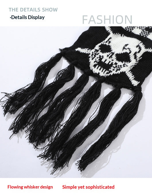 Bufanda Térmica Tejida Gruesa con Diseño Calavera - Image 12