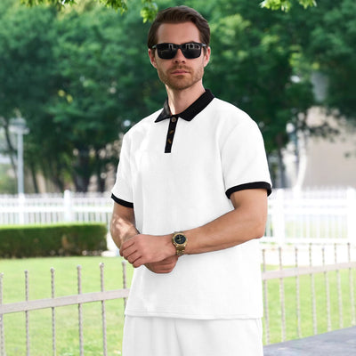 Camisa Casual de Manga Corta con Diseño Jacquard y Bloques de Color para Hombre - Image 2