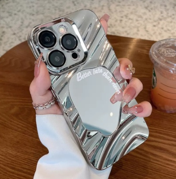Funda Espejo Geométrica con Patrón Onda para Celular - Image 5