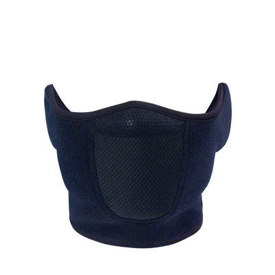 Dark green half-face mask with mesh panel and ear coverage, designed for winter cycling and outdoor activities. - Image 4