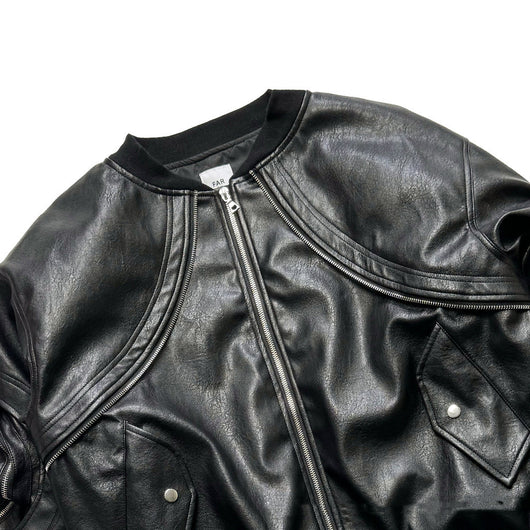 Chaqueta Acolchada de Cuero con Mangas Sueltas y Cierre - Corte Moderno - Image 6