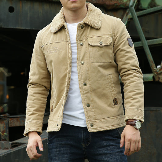 Abrigo de Invierno para Hombre con Forro de Terciopelo - Chaqueta de Algodón Acolchada - Image 19