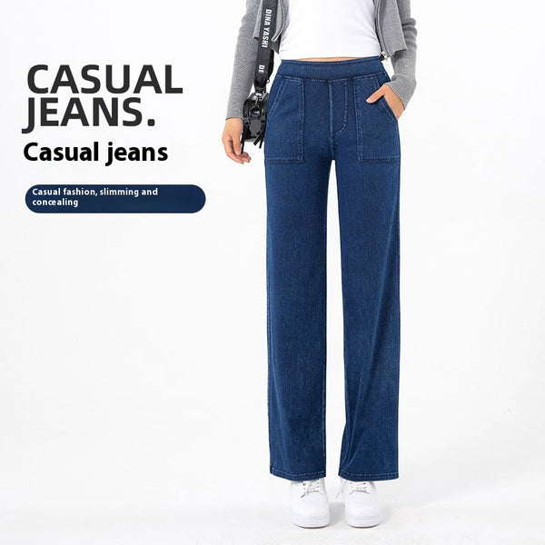 Pantalones Cargo Retro Cintura Alta Mujer Pierna Recta Ancha