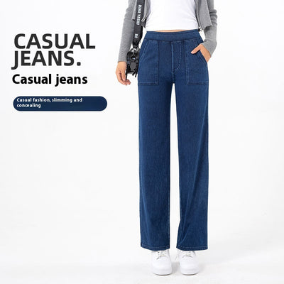 Pantalones Cargo Retro Cintura Alta Mujer Pierna Recta Ancha