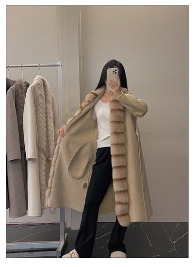 Abrigo de Vellón de Alpaca con Cuello de Zorro Desmontable - Image 21