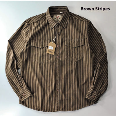 Camisa Casual de Algodón Vintage con Lavado Pesado para Hombre - Image 15